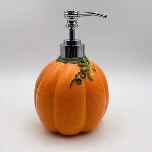PUMPKIN Hand Pump Soap Dispense 6” Decor Fall Halloween Thanksgiving Autumn Farm